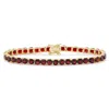 Designs By Gioelli 14k Gold Over Sterling Silver Garnet Tennis Bracelet In Gold