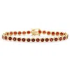 Designs By Gioelli 14k Gold Over Sterling Silver Garnet Tennis Bracelet In Gold