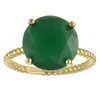 Designs By Gioelli 14k Gold Over Sterling Silver Green Chalcedony Ring In Green