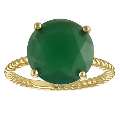 Designs By Gioelli 14k Gold Over Sterling Silver Green Chalcedony Ring
