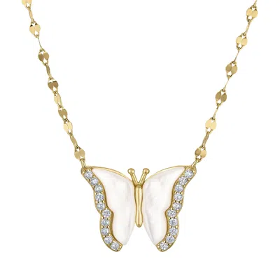 Designs By Gioelli 14k Gold Over Sterling Silver Mother Of Pearl Necklace