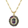 Designs By Gioelli 14k Gold Over Sterling Silver Mystic Topaz And Cr White Sapphire Pendant In Green