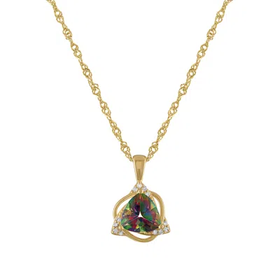 Designs By Gioelli 14k Gold Over Sterling Silver Mystic Topaz And Diamond Pendant