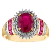 Designs By Gioelli 14k Gold Over Sterling Silver Ruby And .06 Cttw Diamond Accent Ring In Gold