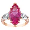 Designs By Gioelli 14k Rose Gold Over Sterling Silver Created Pink Sapphire, Aquamarine Ring In Red