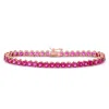Designs By Gioelli 14k Rose Gold Over Sterling Silver Created Ruby Tennis Bracelet In Pink