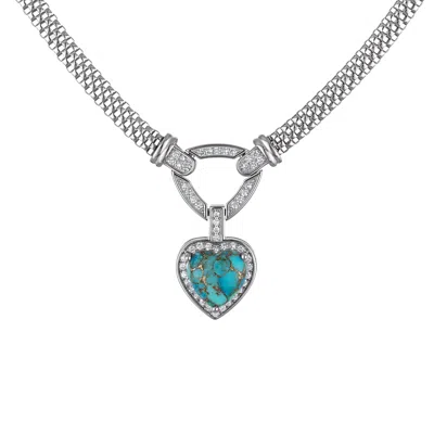 Designs By Gioelli Sterling Silver Blue Copper Turquoise Necklace