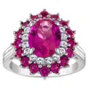 Designs By Gioelli Sterling Silver Cr Pink Sapphire And Ruby Ring In Purple