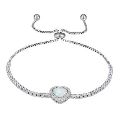 Designs By Gioelli Sterling Silver Created Opal Bolo Bracelet