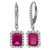 Designs By Gioelli Sterling Silver Created Ruby Drop Earrings In Red