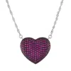 Designs By Gioelli Sterling Silver Created Ruby Pave Heart Necklace In Purple