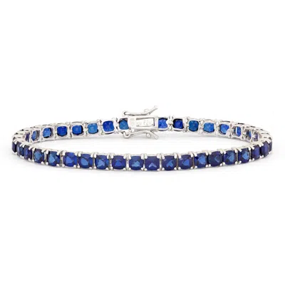 Designs By Gioelli Sterling Silver Created Sapphire Tennis Bracelet