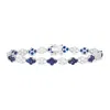 Designs By Gioelli Sterling Silver Created White And Blue Sapphire Tennis Bracelet In Multi