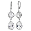 Designs By Gioelli Sterling Silver Created White Sapphire Drop Earrings In Silver