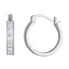 Designs By Gioelli Sterling Silver Cubic Zirconia Hoop Earrings In Silver