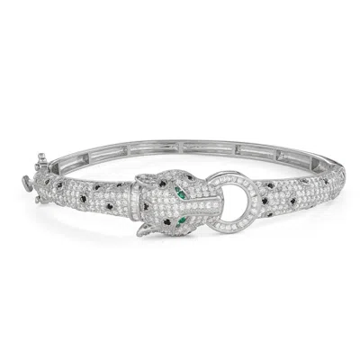Designs By Gioelli Sterling Silver Cubic Zirconia Panther Bracelet