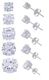 Designs By Gioelli Sterling Silver Cubic Zirconia Stud Earrings Set In Silver