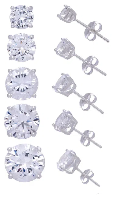 Designs By Gioelli Sterling Silver Cubic Zirconia Stud Earrings Set