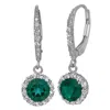 Designs By Gioelli Sterling Silver Gemstone Drop Earrings In Green