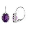 Designs By Gioelli Sterling Silver Gemstone Drop Earrings In Purple