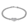 Designs By Gioelli Sterling Silver Heart Mesh Bracelet In Silver