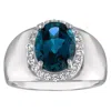 Designs By Gioelli Sterling Silver London Blue Topaz And Cr White Sapphire Ring In Blue