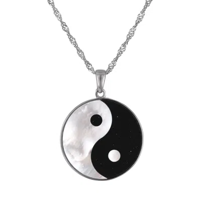 Designs By Gioelli Sterling Silver Mother Of Pearl, Black Onyx Necklace