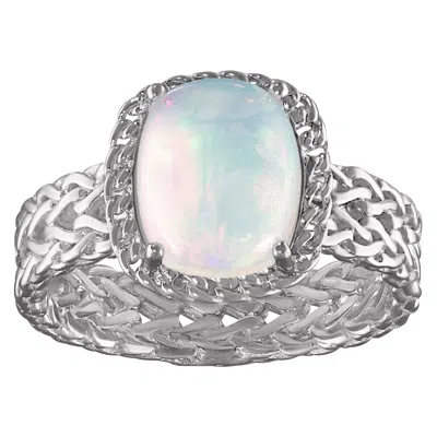 Designs By Gioelli Sterling Silver Opal Wheat Ring
