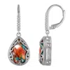Designs By Gioelli Sterling Silver Turquoise Drop Earrings In Orange