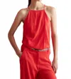 Designs By Lolita Linen Halter Top In Tomato In Red