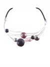 Designs By Oc Women's Milky Way Handmade Bib Necklace In Black Multi In Multi