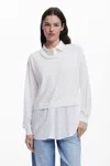 Desigual 2-in-1 Effect Shirt In White