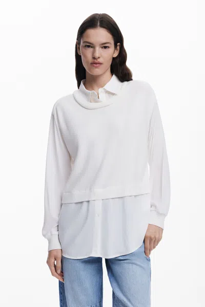 Desigual 2-in-1 Effect Shirt In White