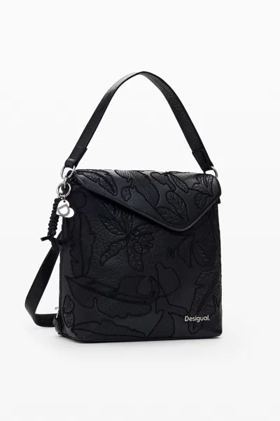 Desigual 2-in-1 Embroidered Backpack In Black