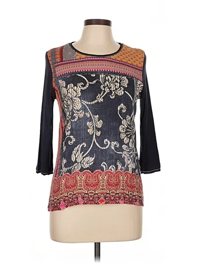 Pre-owned Desigual 3/4 Sleeve Blouse In Black