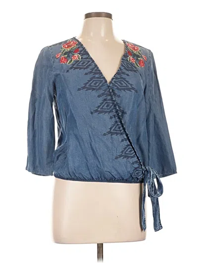 Pre-owned Desigual 3/4 Sleeve Blouse In Blue