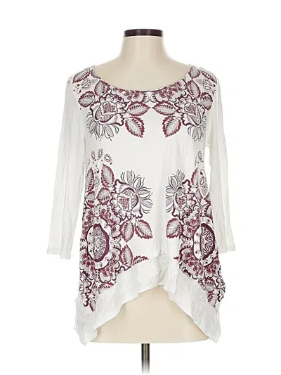 Pre-owned Desigual 3/4 Sleeve Blouse In White
