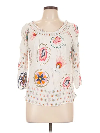 Pre-owned Desigual 3/4 Sleeve Blouse In White