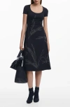 Desigual A-line Midi Dress In Black