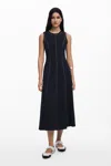 Desigual Sleeveless A-line Midi Dress In Black