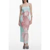 Desigual Abstract Placed Floral Dress In Turquoise