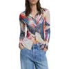 Desigual Abstract Print Button-up Shirt In Multi