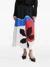 Desigual Abstract-print Elasticated-waist Midi Skirt In White
