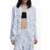 Desigual Women's Pleated Stretch Shirt In Blue
