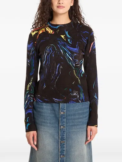 Desigual Abstract-print Sweater In Multi