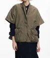 Desigual Adjustable Nylon Poncho In Green In Green