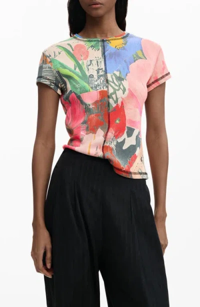 Desigual Allover Print T-shirt In Multi