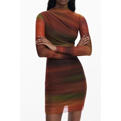 Desigual Arancione Polyester Women Dress In Multi