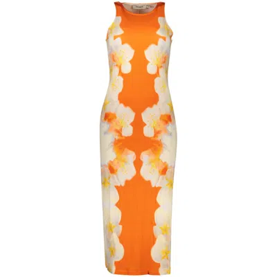 Desigual Arancione Viscosa Women Dress In Orange