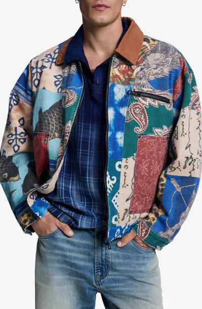 Desigual Archival Patchwork Jacket In Off White